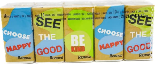 Renova Recycled Pocket Wipes 10x9 stk