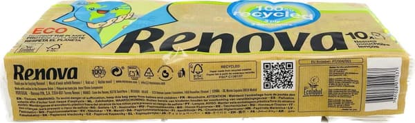 Renova Recycled Pocket Wipes 10x9 stk