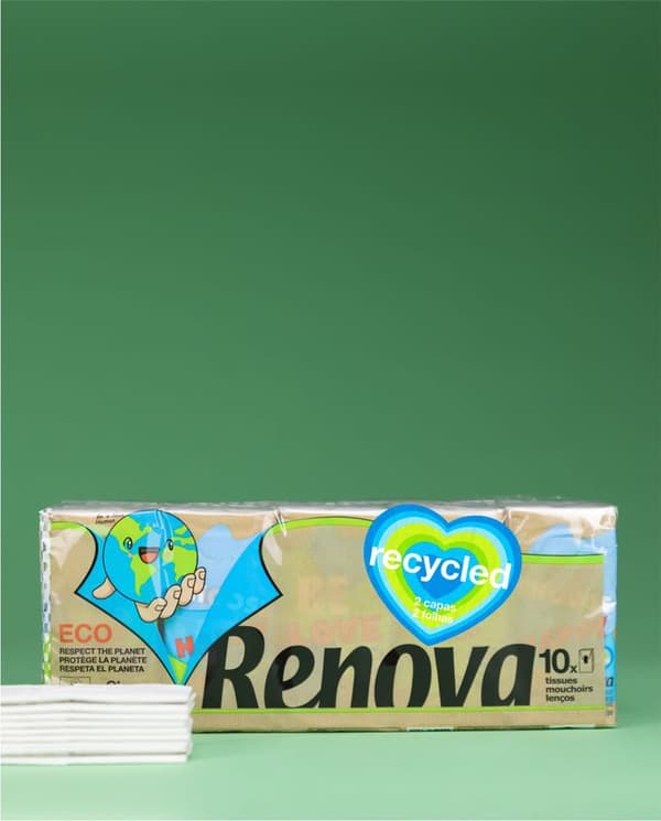 Renova Recycled Pocket Wipes 10x9 stk