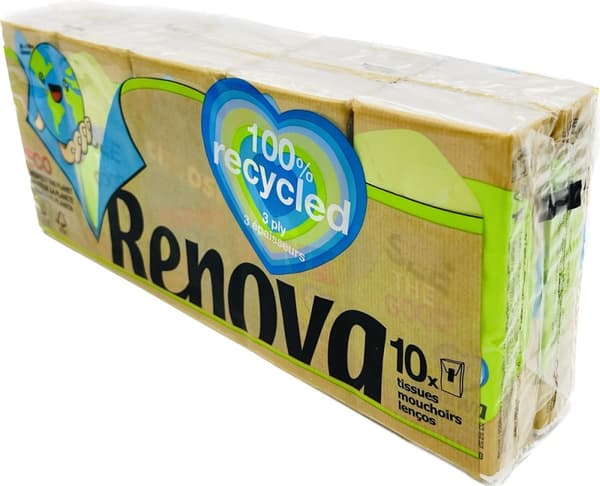 Renova Recycled Pocket Wipes 10x9 stk