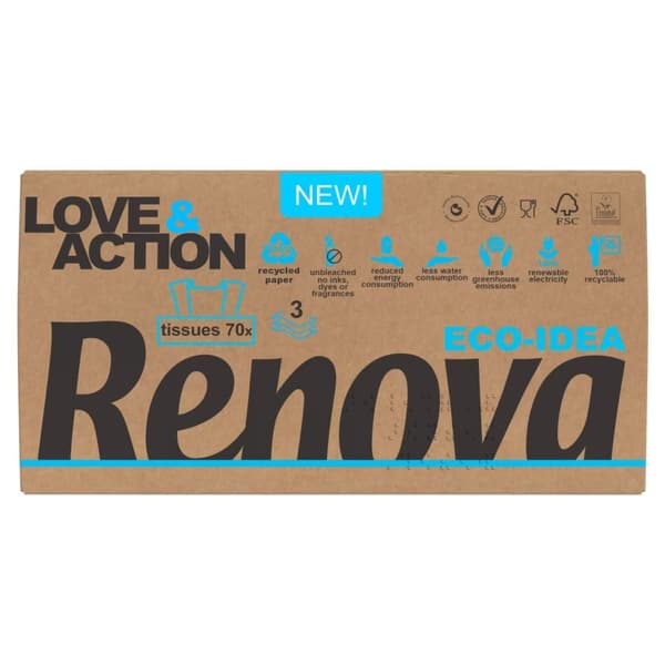 Renova Love&Action Aftageligt væv 70 stk