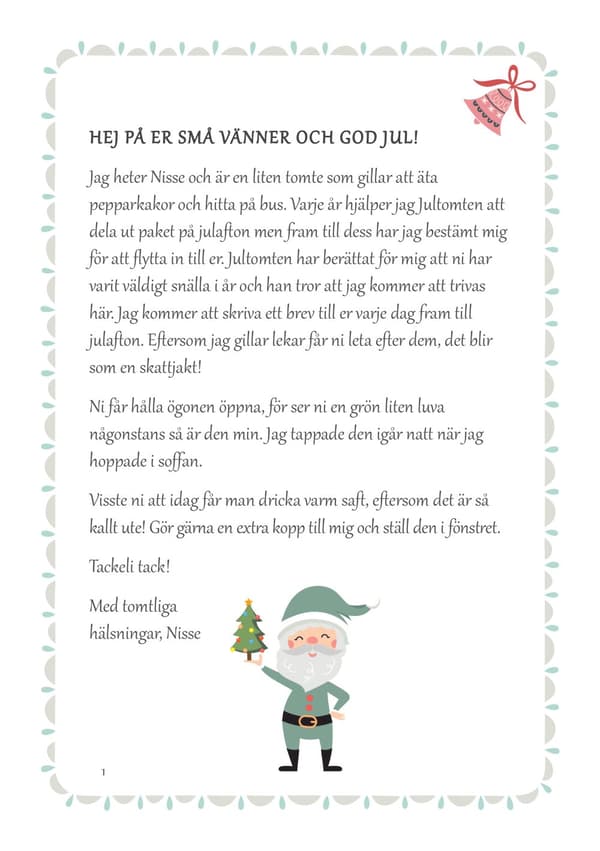 Nissebrev Julkalender År 1 - Standard (ett barn)