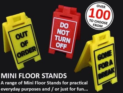 Sign: Do not touch, Awesome Mini Floor Stands, fun fun