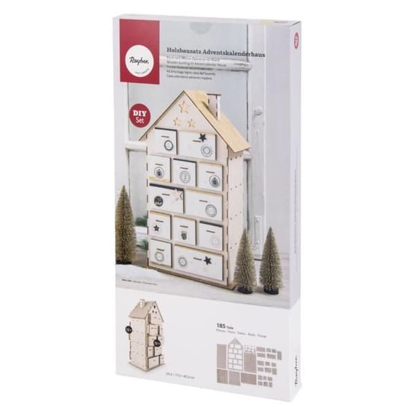 Julkalender hus att bygga 25,5 x 17,5 cm