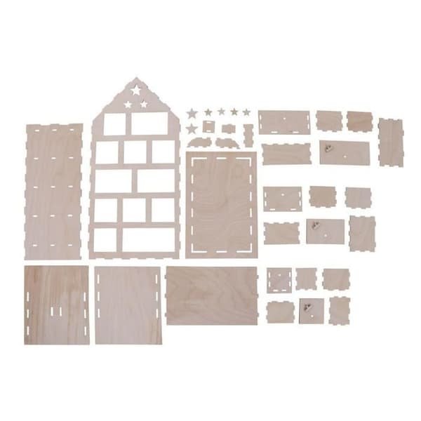 Julkalender hus att bygga 25,5 x 17,5 cm