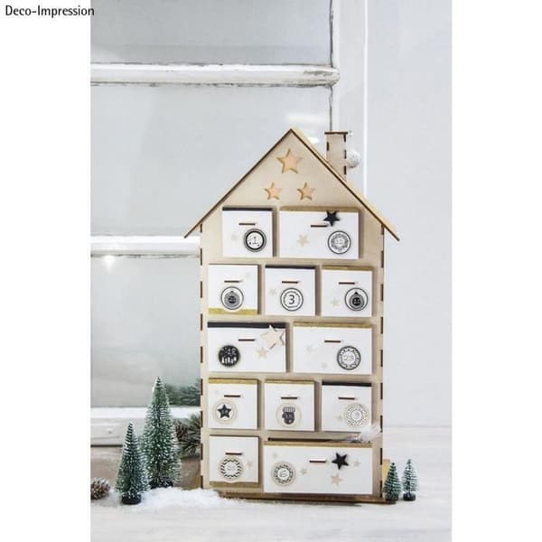 Julkalender hus att bygga 25,5 x 17,5 cm