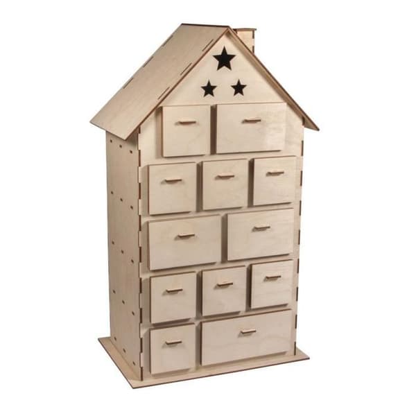 Julkalender hus att bygga 25,5 x 17,5 cm