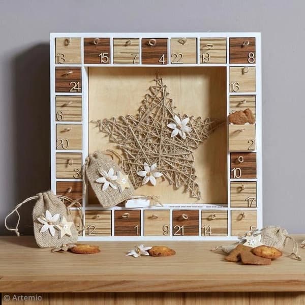 Trä adventskalender att dekorera - Märke - Modell - Trä - Barn - Beige