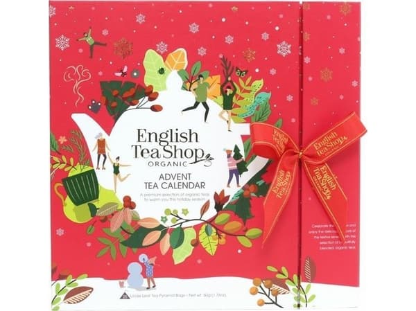 Kalendarz adwentowy English Tea Shop ze wstążką Red Book 25 piramidek