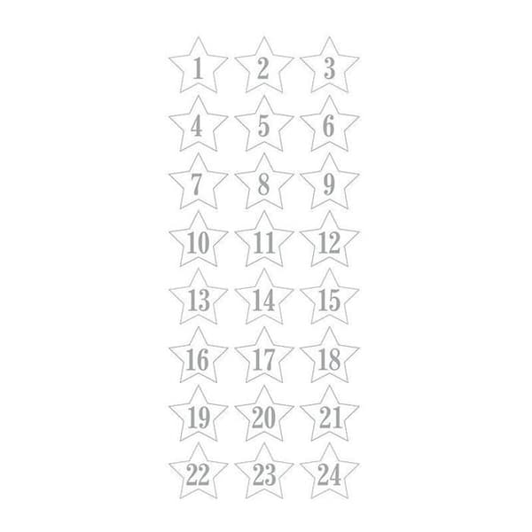 Klistermärken Puffies 3D XL adventskalender silverstjärnor