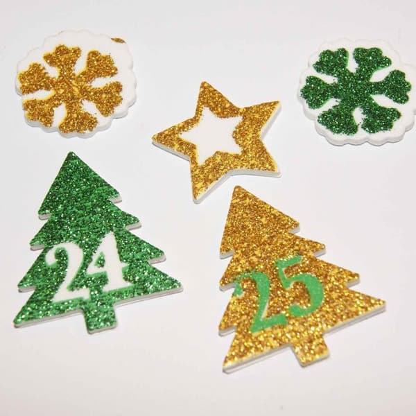 EVA Foam Stickers för Adventskalender - Julgranar