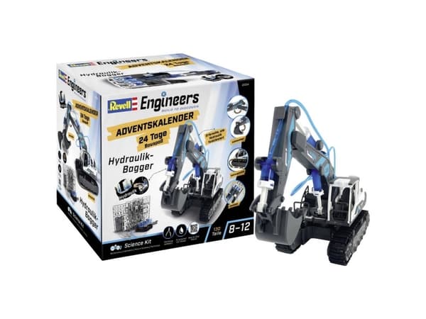 Revell Engineers Adventskalender Engineers Excavator Hydraulisk gravemaskine Teknik Julekalender Aldersklasse fra 8 år