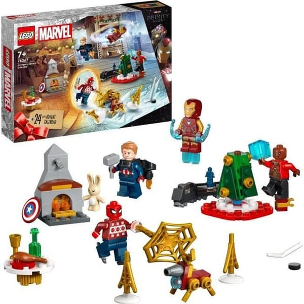 LEGO® Marvel 76267 Avengers adventskalender 2023, 24 presenter inklusive Captain America, Spider-Man, Iron Man och mer