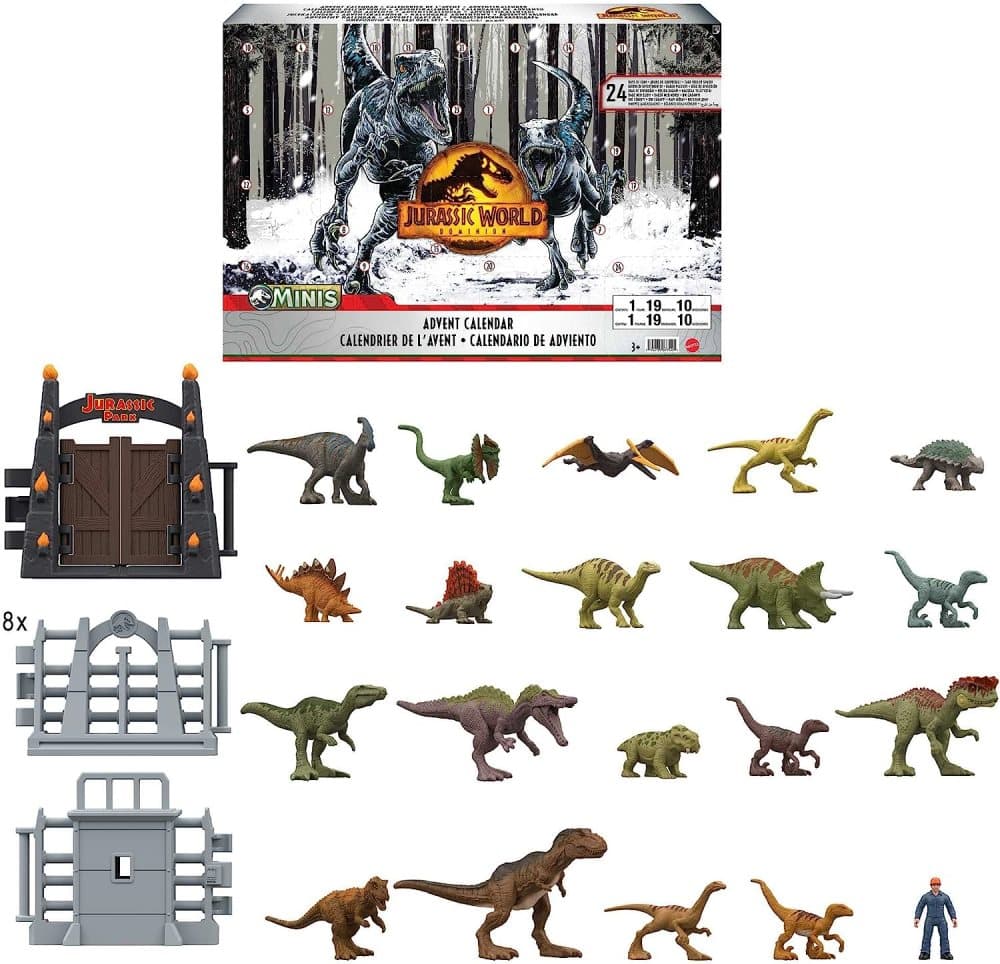 Jurassic World Dominion adventskalender med 24 platser, dagliga