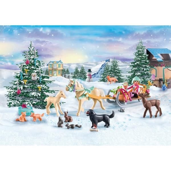 PLAYMOBIL 71345 Adventskalender - Ridsport - Julens magi - 24 överraskningar att upptäcka i väntan på julen