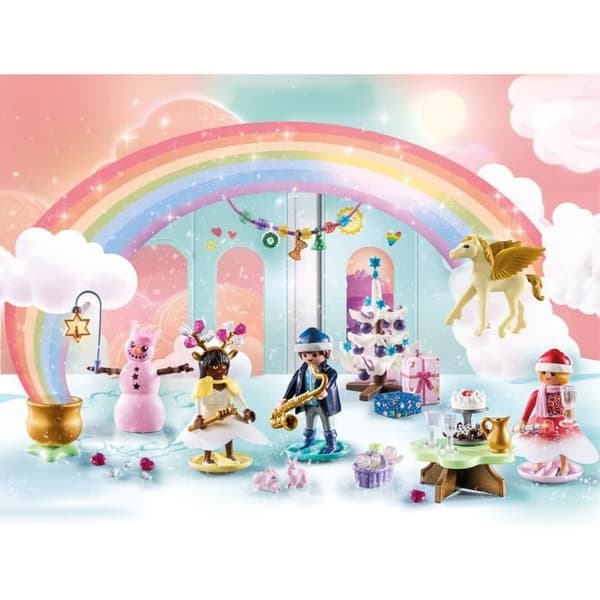 PLAYMOBIL Adventskalender - Regnbåge - Julens magi - 24 lådor att öppna