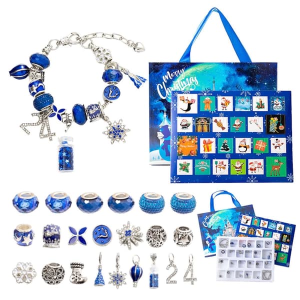2024 Julkalender - Adventskalender - DIY Armband För Tjejer Kids - Blå-B