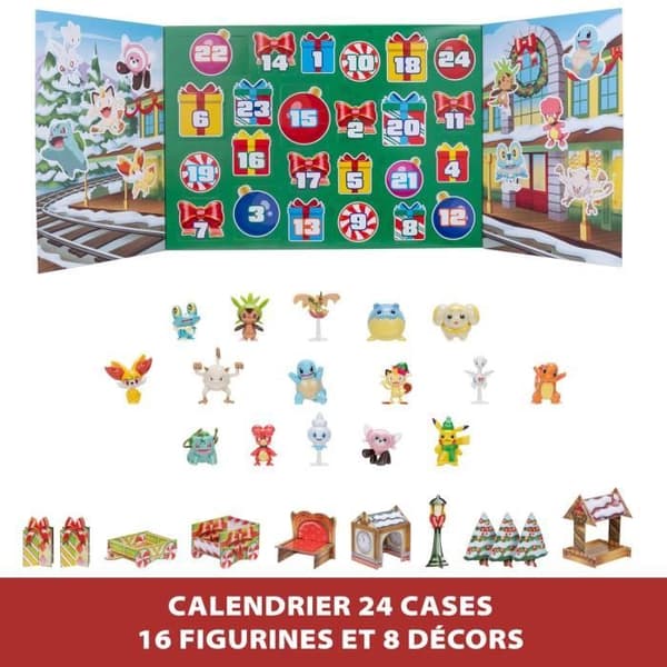 Pokémon adventskalender - BANDAI - 24 nya figurer - För barn från 4 år - Slumpmässiga figurer