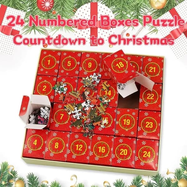 Skickas från Sverige Pussel adventskalender 2024, 1008 pusselbitar 24 dagars Toy Shop Jigsaw puzzle
