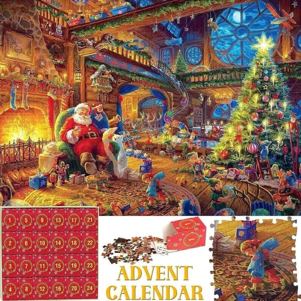 Skickas från Sverige Pussel adventskalender 2024, 1008 pusselbitar 24 dagars Toy Shop Jigsaw puzzle