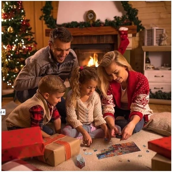 Toimitettu Ruotsista Palapeli adventtikalenteri 2025, Santa in armchair 1008 palapelin palaa, Joulukalenteri palapeli