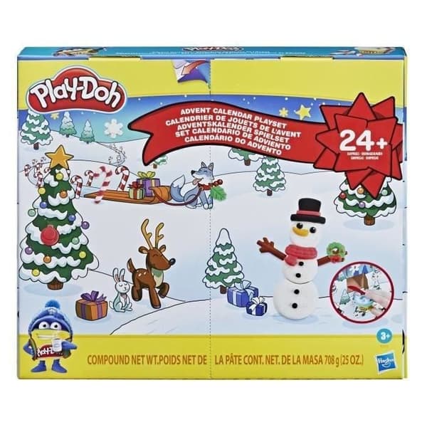 PLAY-DOH adventskalender - 24 överraskningar - 24 deggrytor - aktivitetsmatta för barn 3 år