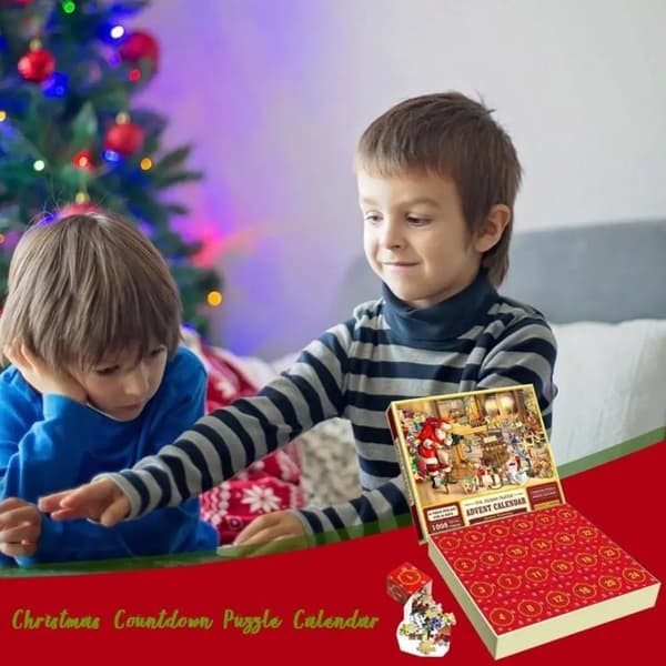 Puslespils adventskalender 2024, 1008 puslespilsbrikker 24 dages Toy Shop