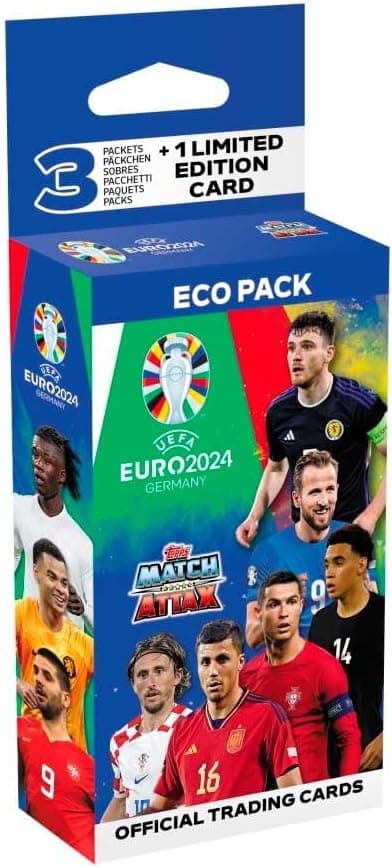 Officiellt Euro 2024 Match Attax - Eco Pack - Inkluderar 24 EURO 2024 Match Attax-kort plus ett slumpmässigt Limited Edition-kort.