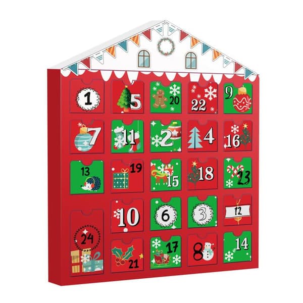 Adventskalender i kartong 30,5 x 38 x 5 cm
