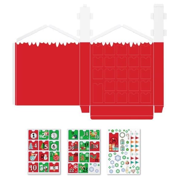 Adventskalender i kartong 30,5 x 38 x 5 cm