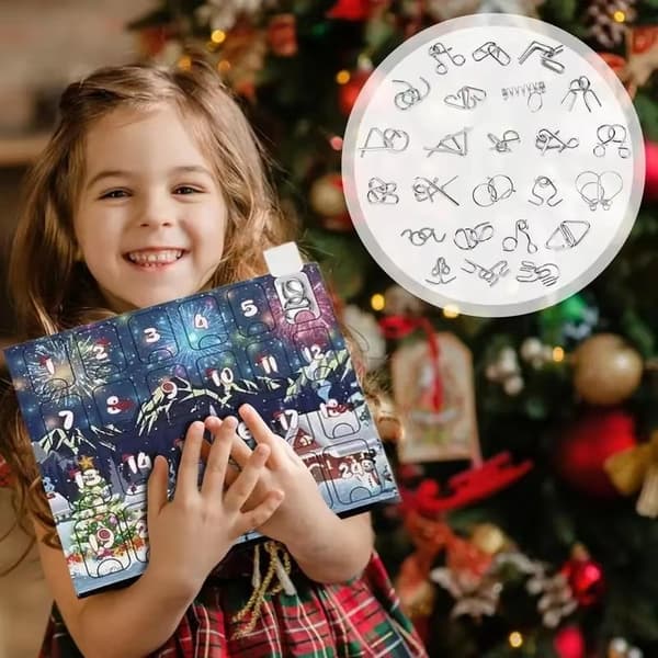 Adventskalender - Metall pussel - Hjärngympa fidget legetøj