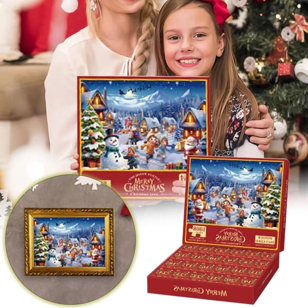 Pussel Adventskalender 2024 - Julpussel med 1008 bitar - Jultomte