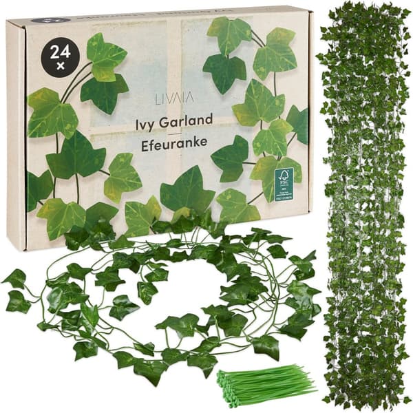 Ivy tekokasvit 12x muratti seppele väärennöskasvi huoneen sisustus 200x13cm 7880