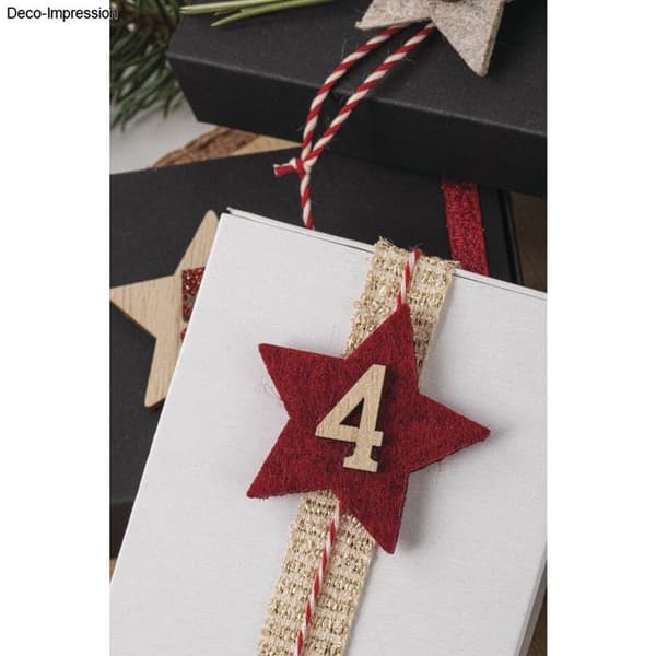Siffror till adventskalender - RAYHER - Trä, Filt, Glitter - 24 st