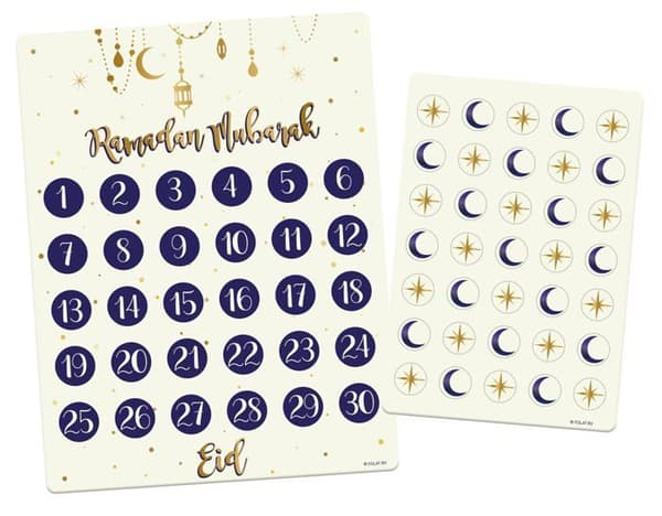Folat adventskalender - 24898 - Nedräkningskalender Eid Mubarak - Ramadan Aid Moubarak dekoration, flerfärgad