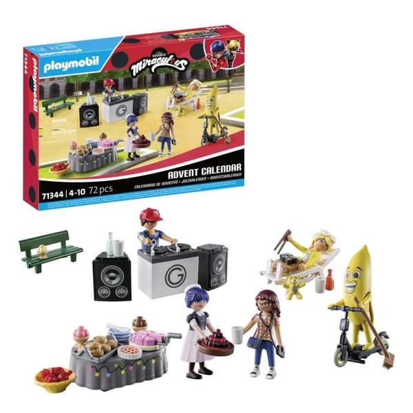 PLAYMOBIL 71344 Miraculous adventskalender, 24 överraskningar, 72 stycken, från 4 år och uppåt
