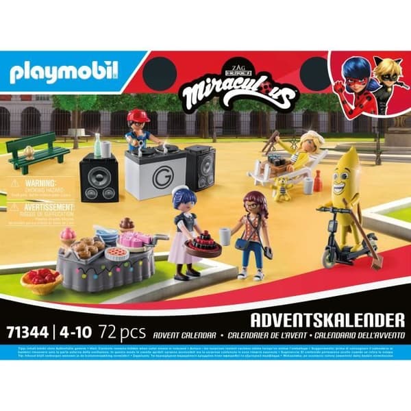 PLAYMOBIL 71344 Miraculous adventskalender, 24 överraskningar, 72 stycken, från 4 år och uppåt
