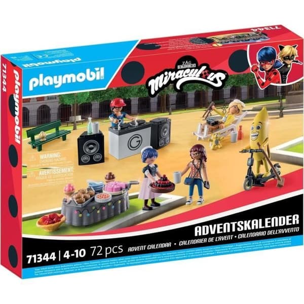 PLAYMOBIL 71344 Miraculous adventskalender, 24 överraskningar, 72 stycken, från 4 år och uppåt