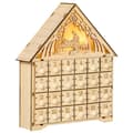 Miniatyrbild 1 av 2: Träadventskalender, Hus Tema, 24 Nedräkningslådor, Belyst Design,26.6x6x30 cm, Trä Naturlig