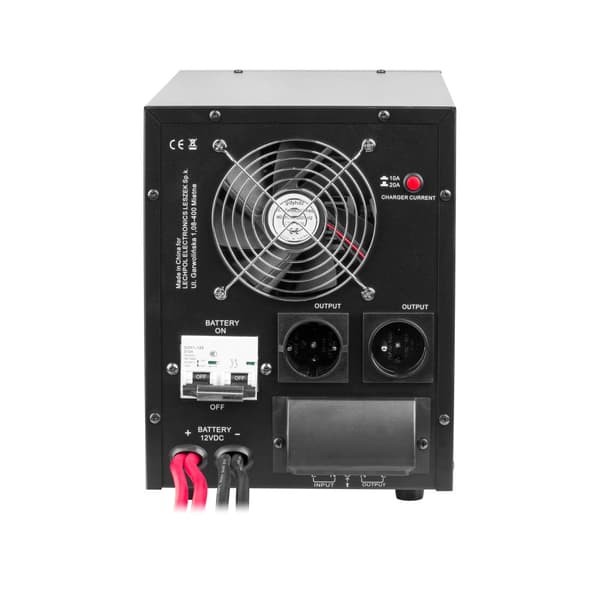 KEMOT PROsinus-2200 nødstrømforsyning, ren sinusbølgekonverter med ladefunktion 12V 230V 2200VA/1600W - sort