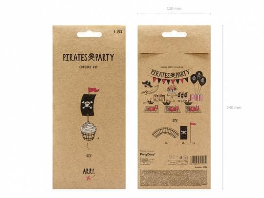 Muffins Set Pirater, CupcakeKit Cake Toppers och Muffins Wrappers - Pirates