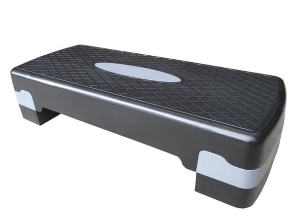 Börjarvänlig Aerobic Stege med Justerbar Höjd, Anti-Slip Yta, Snygg Svart-Grå Design
