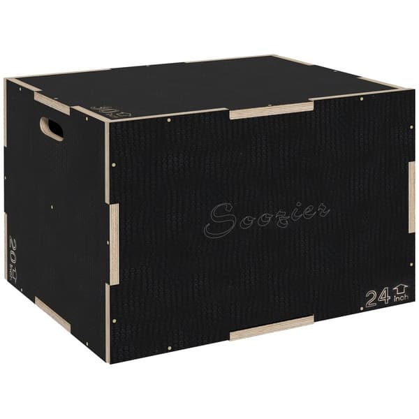 Rootz Box Jump Plyometrics - Jump Box - Fitness Box - Muscle Building - 41/51/61H CM - Beech Wood - CrossFit & Boxing Training