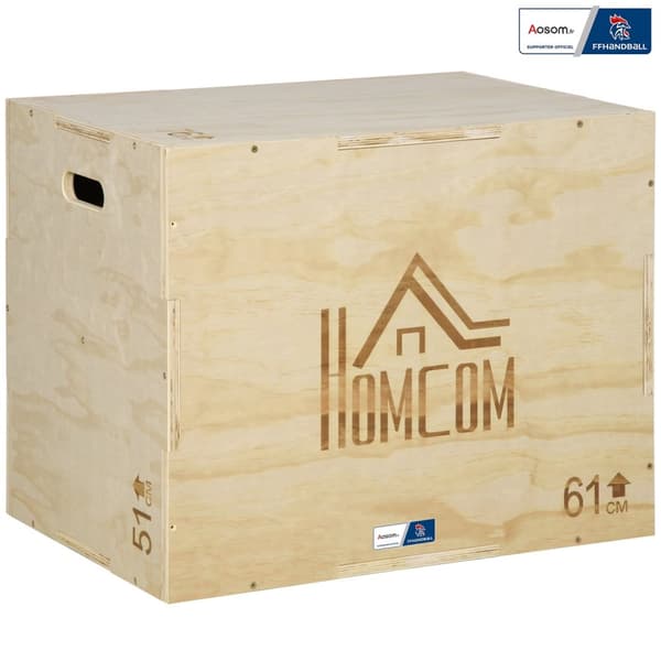Rootz 3 i 1 Plyo Box - Jump Box - CrossFit Equipment - Forbedre springstyrke - 61x51x76cm brun
