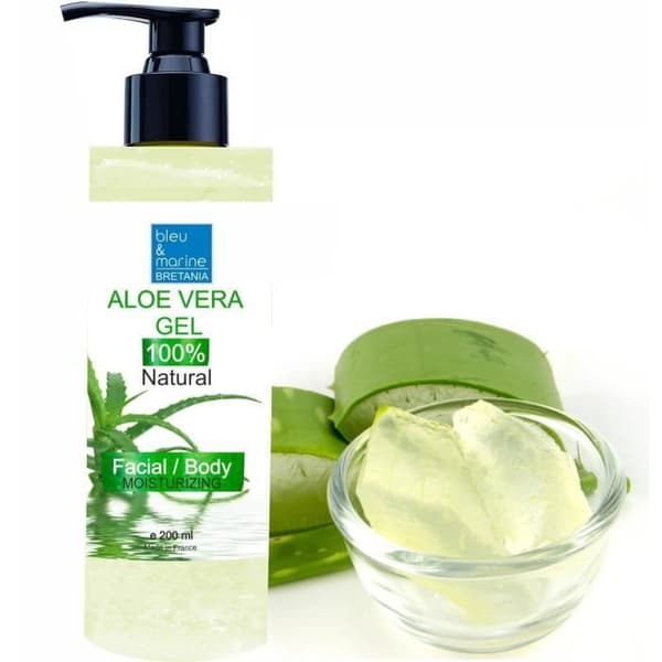 100 % naturlig Aloe Vera Gel - Utmärkt fuktighetskräm för ansikte och kroppshår - Lugnande efter hårborttagning - 200 ml pumpflaska