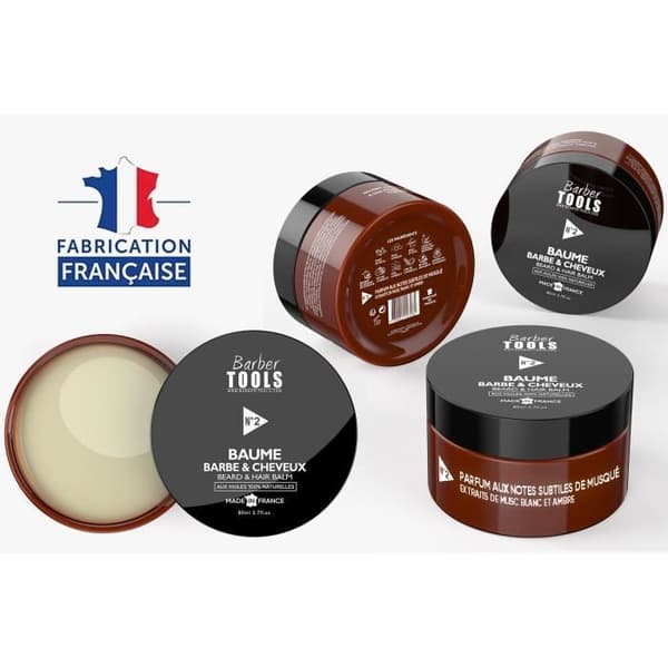 Skägg &amp; hårbalsam | Nr 2 | med 100% naturliga oljor 80ml -MADE IN FRANCE- ger näring, återfuktar, struktur.