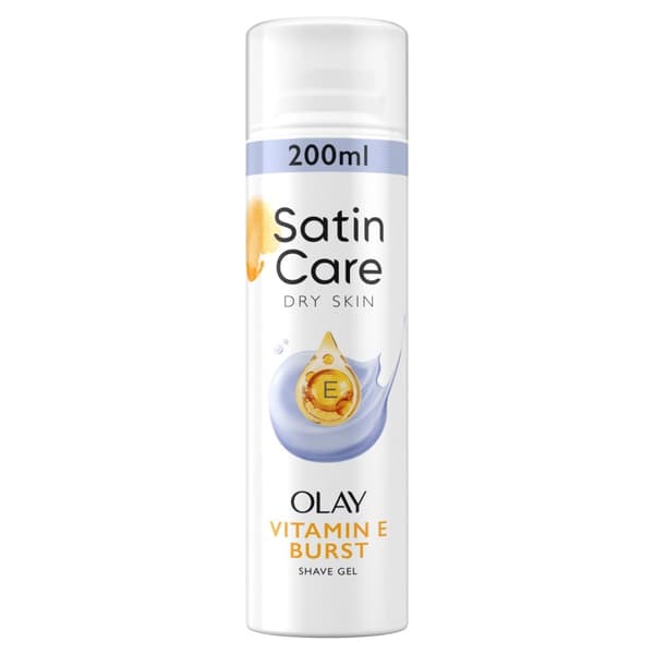 Gillette Venus Satin Care Women's Shave Gel, Vitamin E Burst med Olay - 200 ml