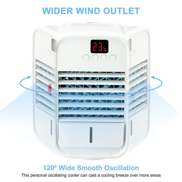 Personlig luftkylare, NASUM Mini Portable Air Conditioner, Cool Cooling a/c Fan Ice Water for Bedroom, White