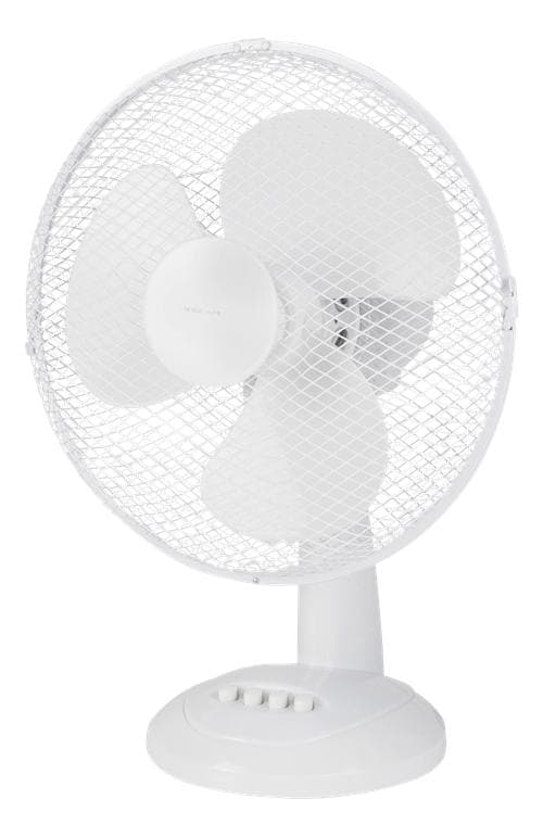 NORDIC HOME Skrivbordsfläkt, 310mm, tre hastighetsinställningar, 40W, lutbar, vit