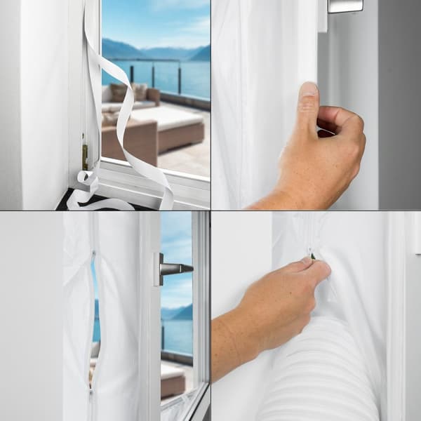 Fönsterförsegling för mobila luftkonditioneringsapparater 400x39x0,05 cm Vit Polyester